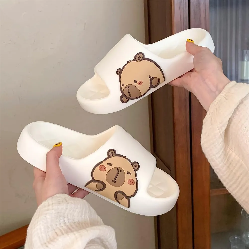 Men's and Women's Capybara Slides,Cute Capybara Slippers for Indoor Outdoor,Non Slip Quick Drying Shower Shoes,Comfort Cloud Slides Sandals