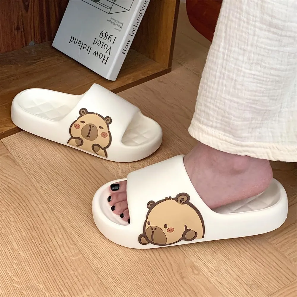 Men's and Women's Capybara Slides,Cute Capybara Slippers for Indoor Outdoor,Non Slip Quick Drying Shower Shoes,Comfort Cloud Slides Sandals