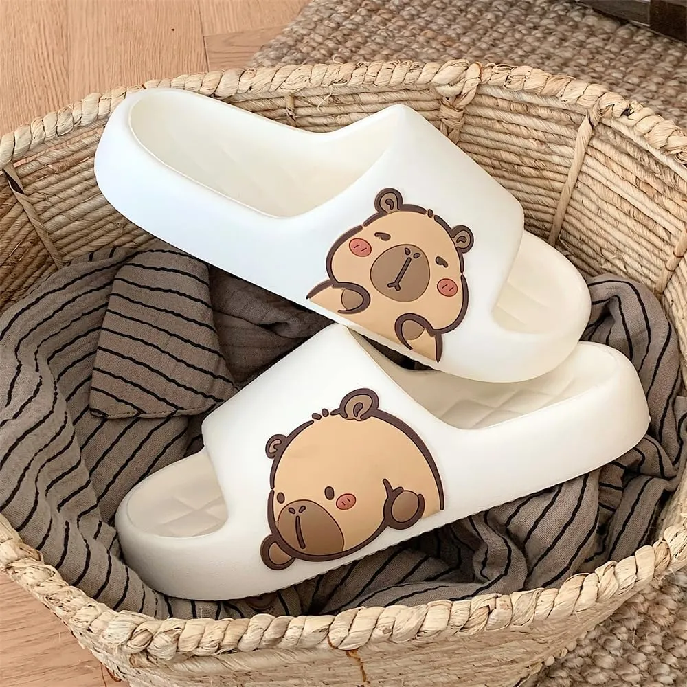 Men's and Women's Capybara Slides,Cute Capybara Slippers for Indoor Outdoor,Non Slip Quick Drying Shower Shoes,Comfort Cloud Slides Sandals