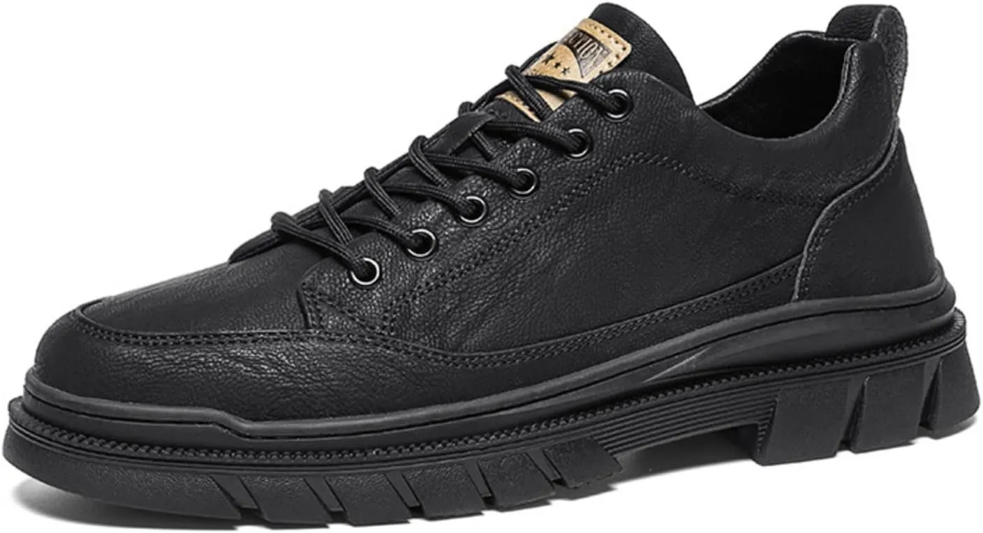 Men's Casual Shoes, Stylish Embossed Crocodile Print Sneakers, Soft Leather Walking Shoes and Work Boot - Style Loafers with Durable Outsole