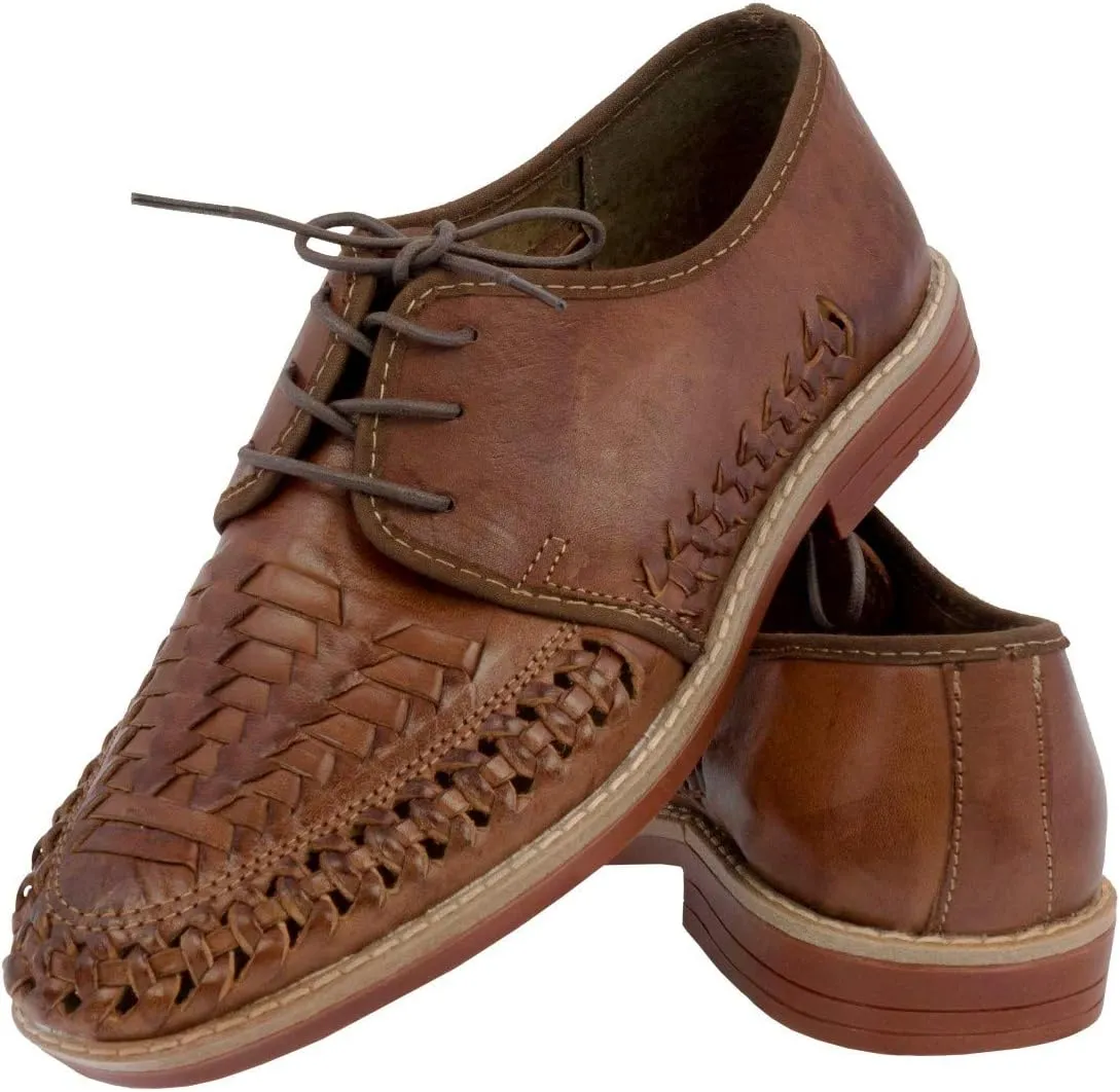 Men's Chedron Authentic Mexican Laced Huaraches Lace Up Sandals Closed Toe