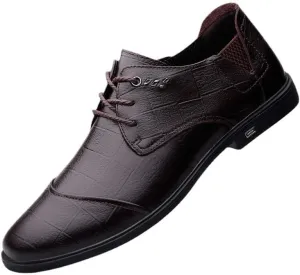 Men's Fashion Wingtip Brogue Shoes Men Vintage Leather Lace Up Platform Oxfords Shoes Business Formal Derby Shoes for Men(Brown,10.5)