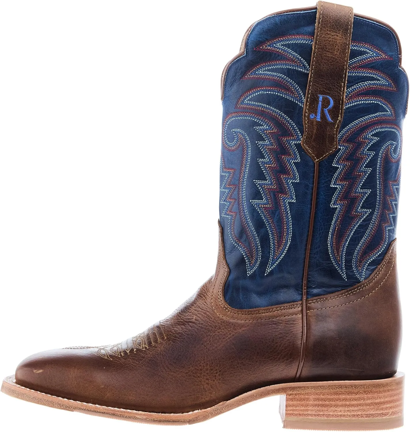 Men`s Honey Cowhide 11In Electric Blue Top Cowboy Boot