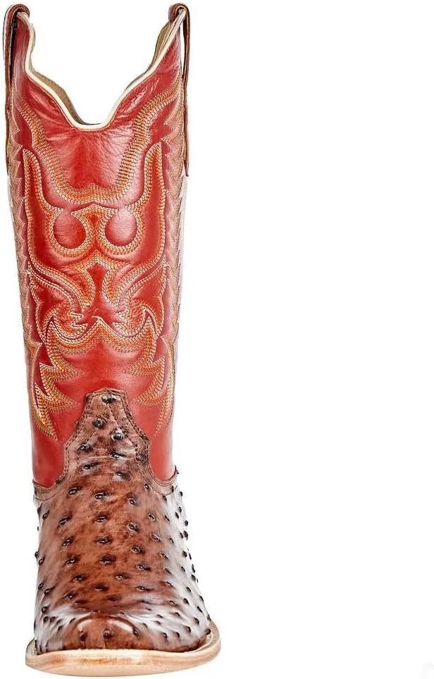 Men's Kango Tobac Full Quill Ostrich 13" Indian Orange Top Boots
