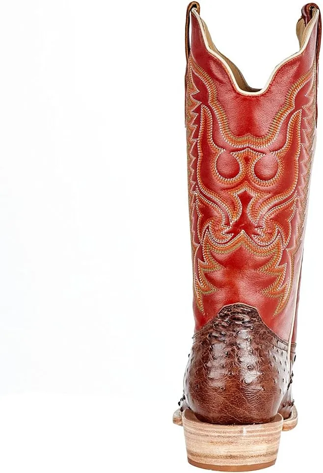 Men's Kango Tobac Full Quill Ostrich 13" Indian Orange Top Boots