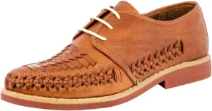 Men's Light Brown Authentic Mexican Laced Huaraches Lace Up Sandals Closed Toe
