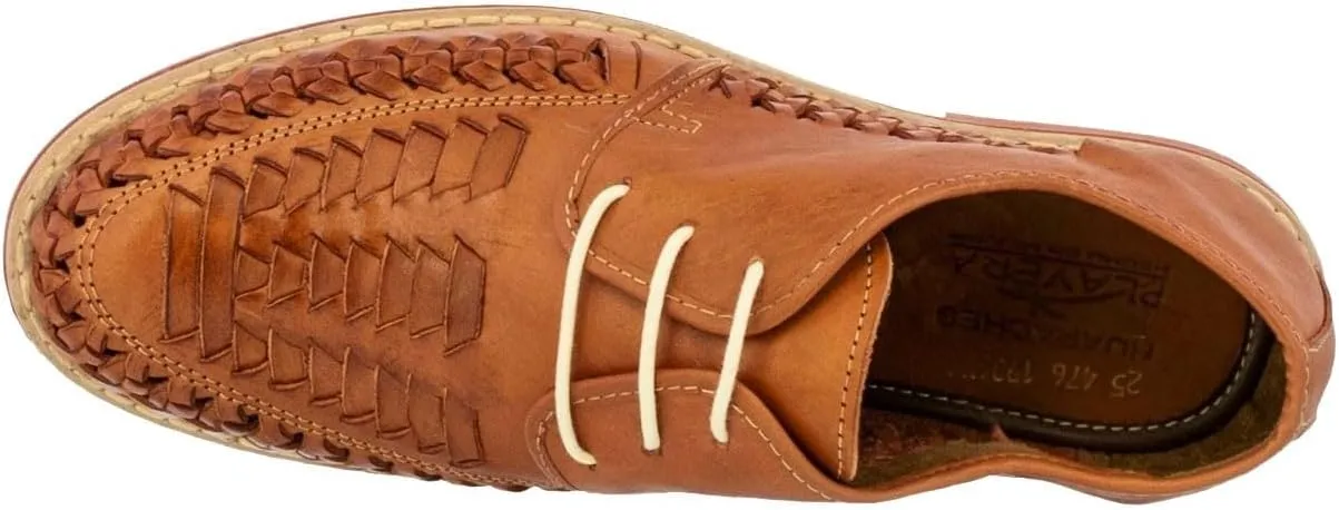 Men's Light Brown Authentic Mexican Laced Huaraches Lace Up Sandals Closed Toe