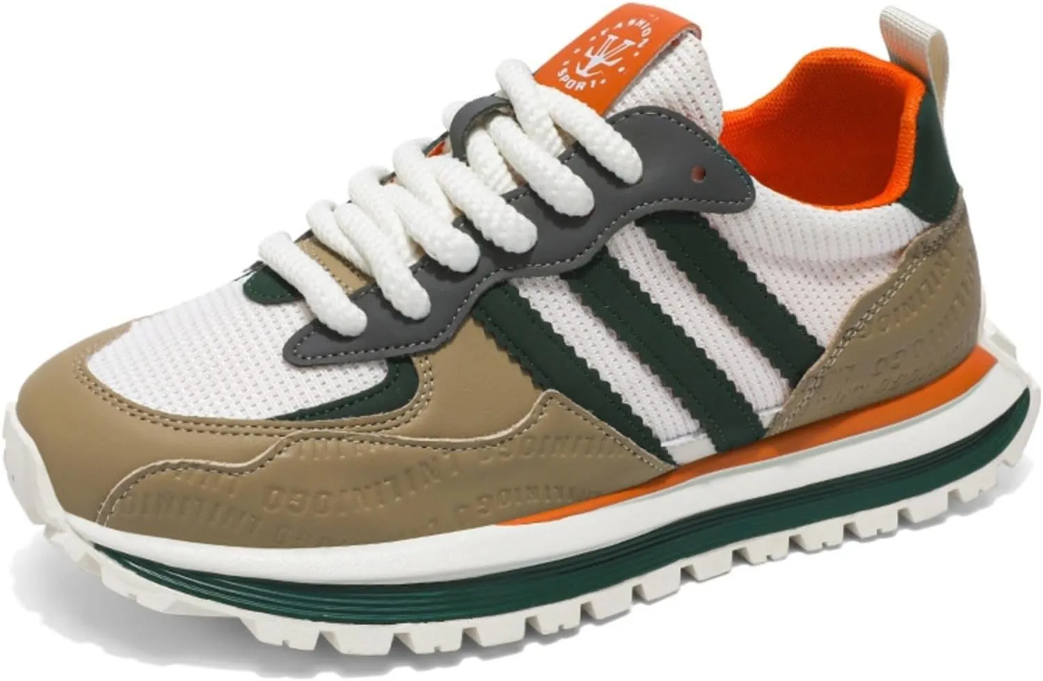 Men’s Retro Jogger Sneakers, Fashion Mesh Suede Trainers, Vintage Street Running Shoes, Iconic Triple Stripe Detailing