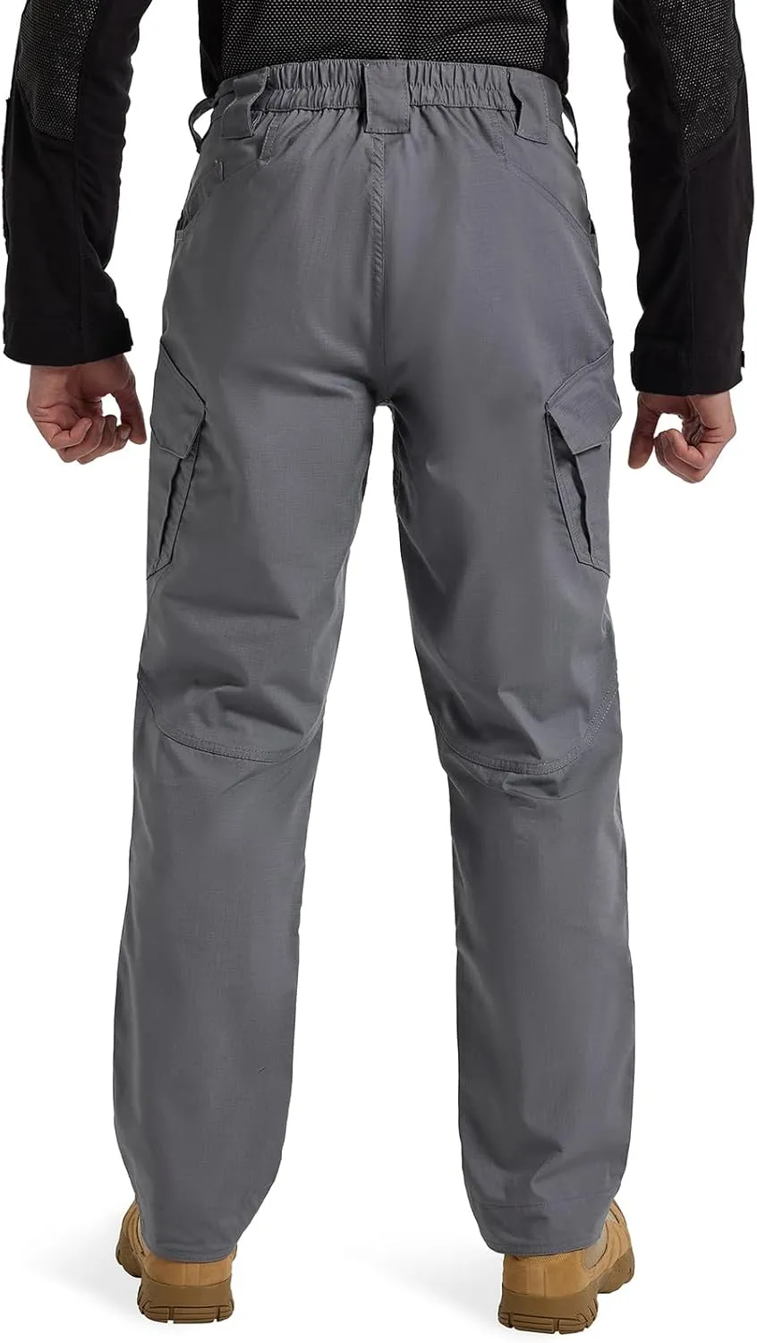 Men's Ripstop Tactical Pants Water Resistant Stretch Cargo Pants Lightweight EDC Hiking Work Pants