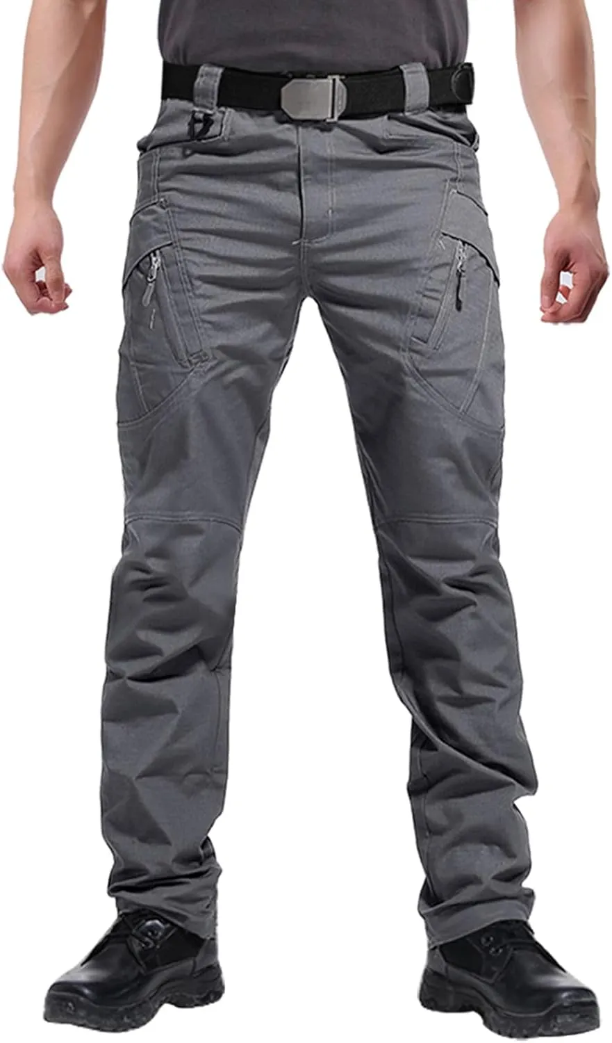 Men's Ripstop Tactical Pants Water Resistant Stretch Cargo Pants Lightweight EDC Hiking Work Pants