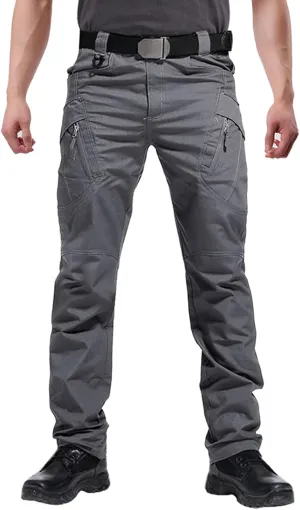 Men's Ripstop Tactical Pants Water Resistant Stretch Cargo Pants Lightweight EDC Hiking Work Pants