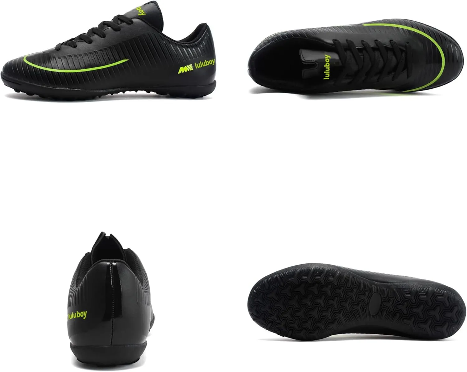 Men's Soccer Cleats Football Shoes Non-Slip Spikes Lace-Up Indoor TF Turf Futsal Running Sports Athletic Sneaker
