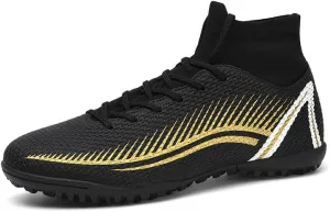 Men's Soccer Shoes Outdoor Turf Indoor Soccer Training Sneaker Professional High-Top Athletic Football Boots Breathable Cleats Lace-Up Non-Slip Spikes AG/FG Boots