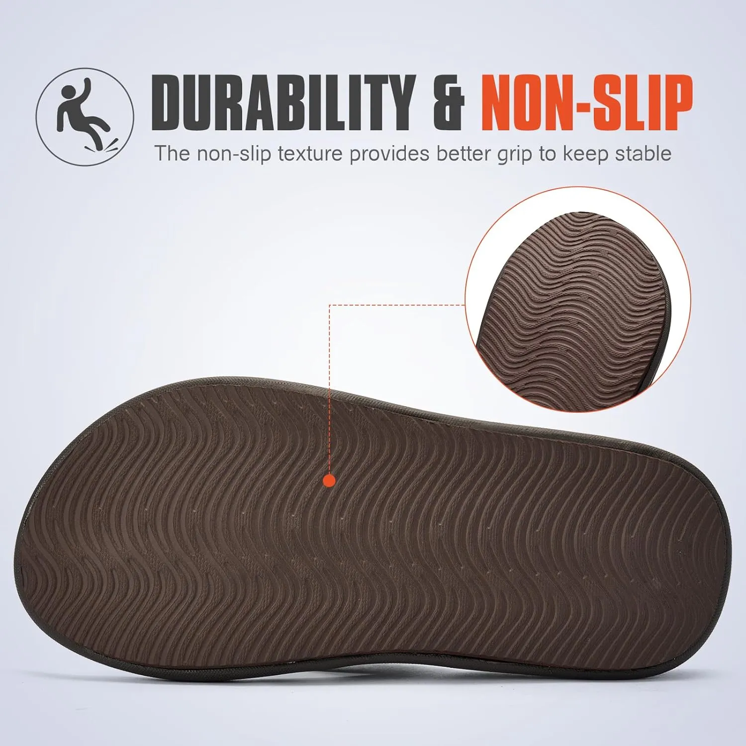 Men's Ultra Soft Cushion Flip Flops with Arch Support, Quick Dry Thong Sandals for Indoor & Outdoor Comfort