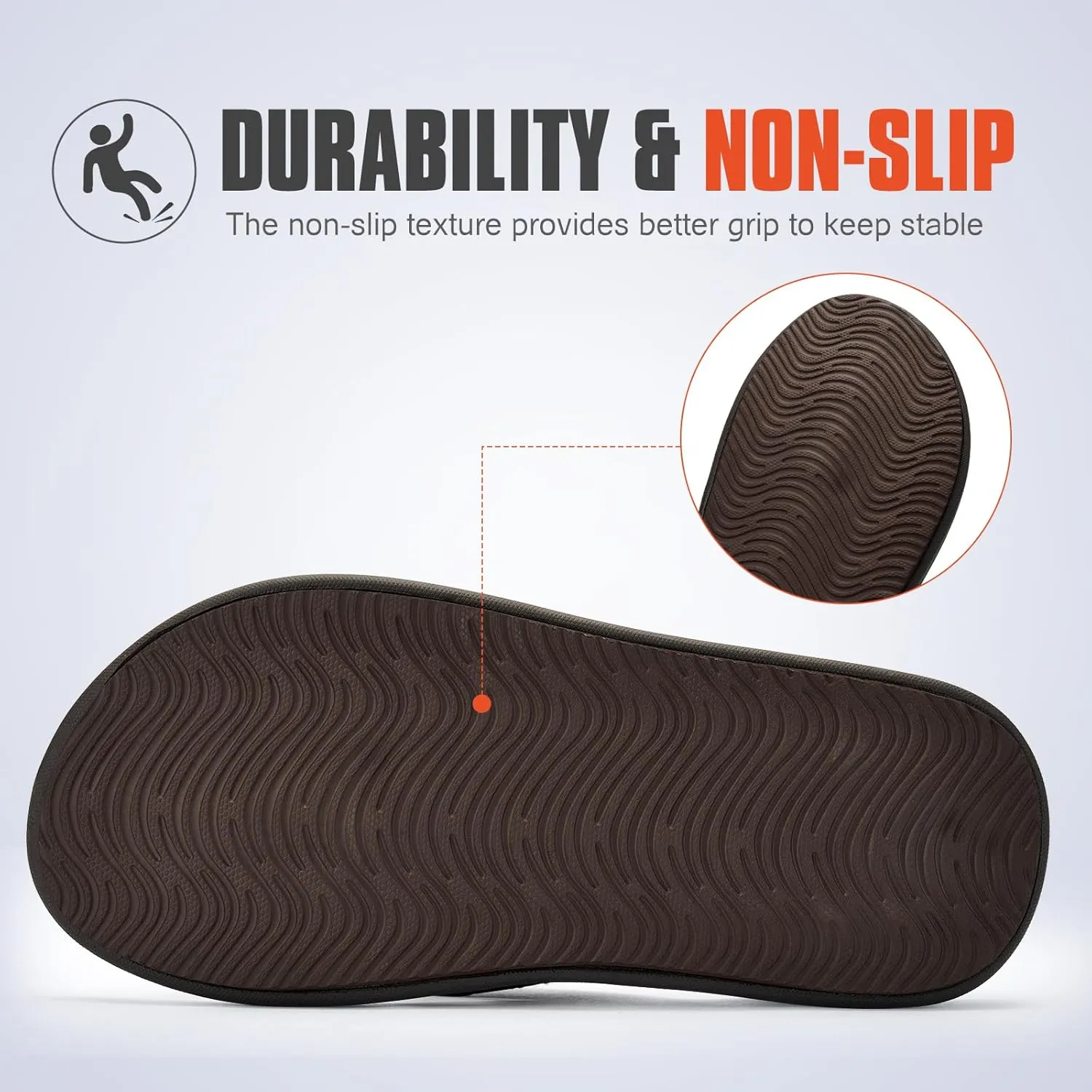 Men's Ultra Soft Cushion Flip Flops with Arch Support, Quick Dry Thong Sandals for Indoor & Outdoor Comfort