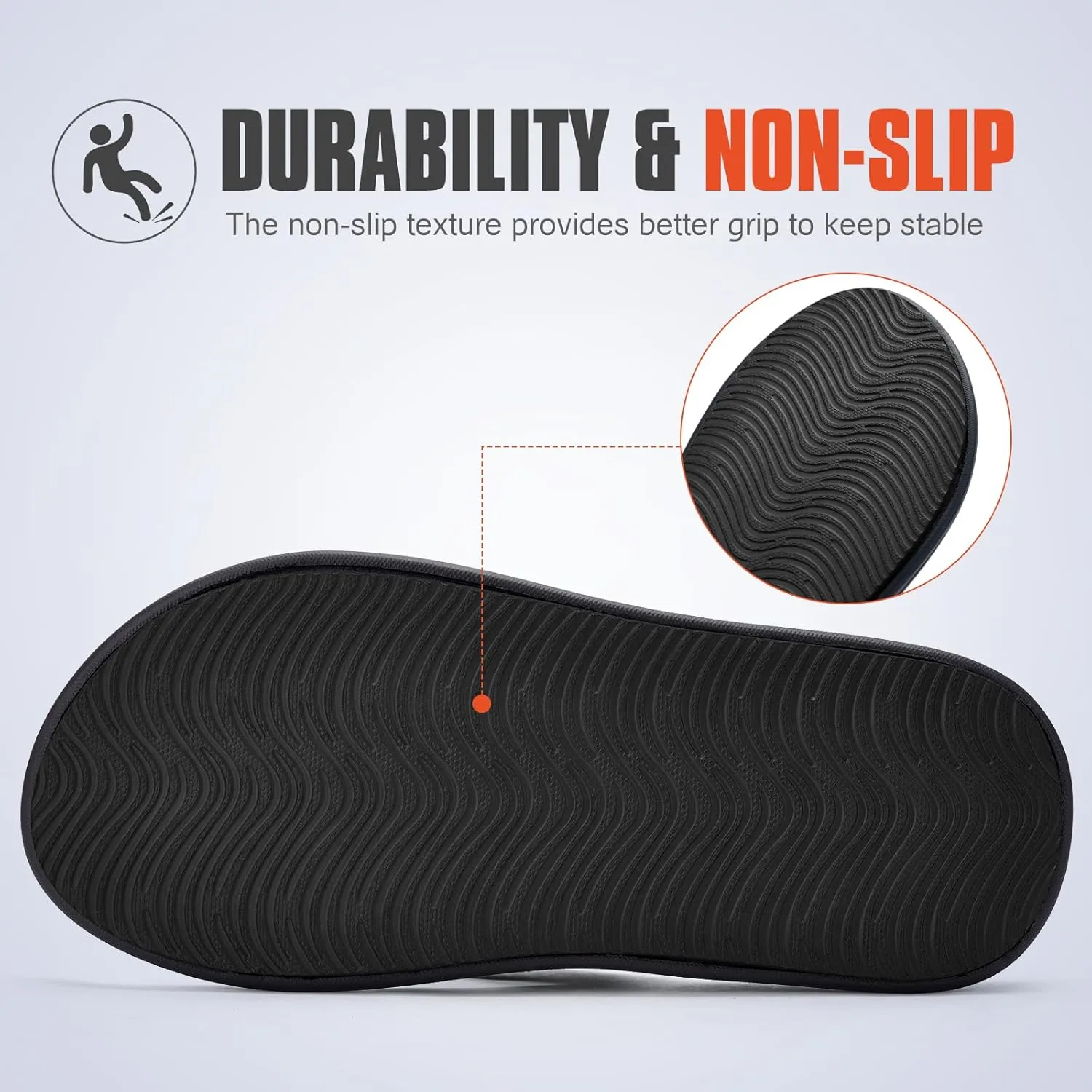 Men's Ultra Soft Cushion Flip Flops with Arch Support, Quick Dry Thong Sandals for Indoor & Outdoor Comfort