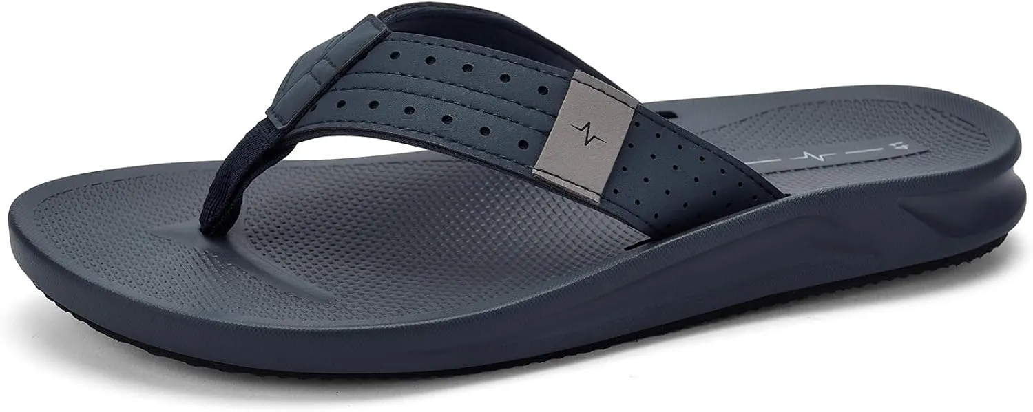 Men's Ultra Soft Cushion Flip Flops with Arch Support, Quick Dry Thong Sandals for Indoor & Outdoor Comfort