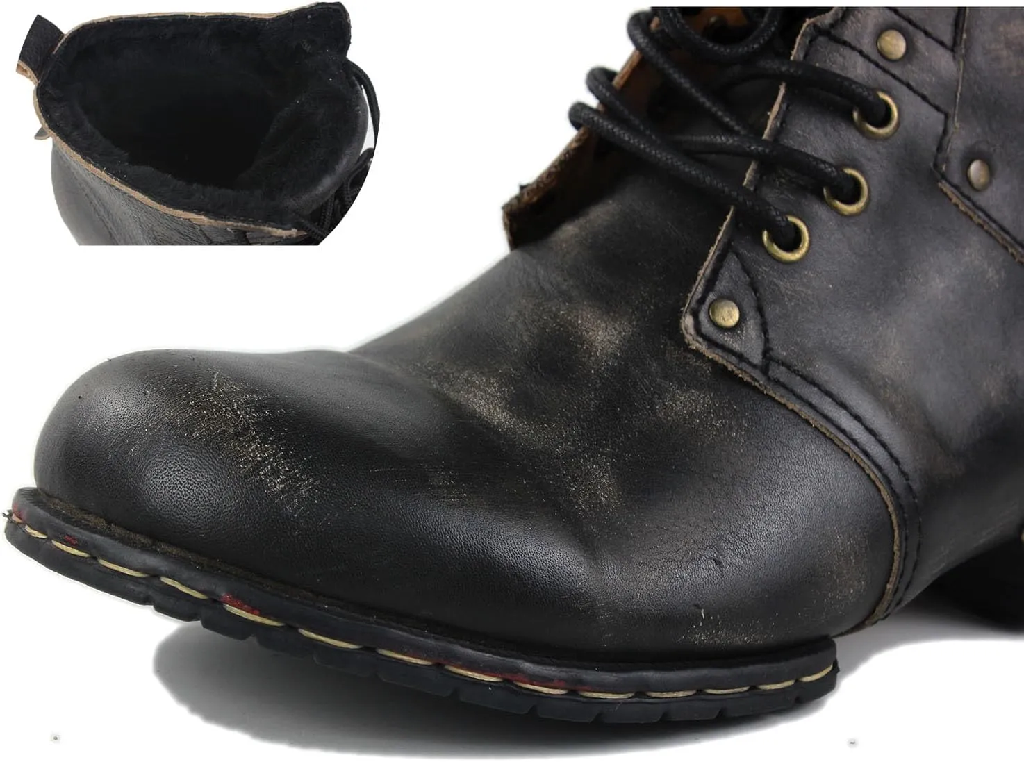 Men's Vintage Brown Chukka Boots Lace-up Motorcycle Casual Leather Dress Ankle Boot for Men Fashion CD-6015-2-Vintage Brown