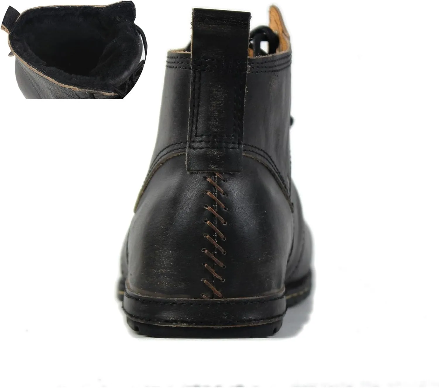 Men's Vintage Brown Chukka Boots Lace-up Motorcycle Casual Leather Dress Ankle Boot for Men Fashion CD-6015-2-Vintage Brown