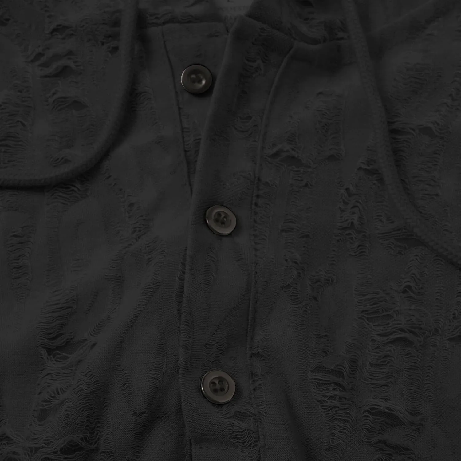 Mens Vintage Ripped Hoodies Summer Long Sleeve Casual Lightweight Button Up Hooded Tops Loose Beach Vacation Pullover