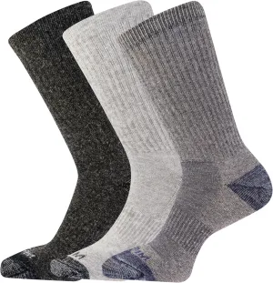 Merrell Unisex Adult Wool Everyday Hiking Crew Socks - 3 & 6 Pairs - Cushioned Moisture Wicking