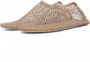 Mesh Ballet Flats Round Toe Shiny Gem Mesh Flats Rhinestone Short Boots Sexy Sandals Cutout Sparkly Comfortable Beach Casual Dress Flats for Women