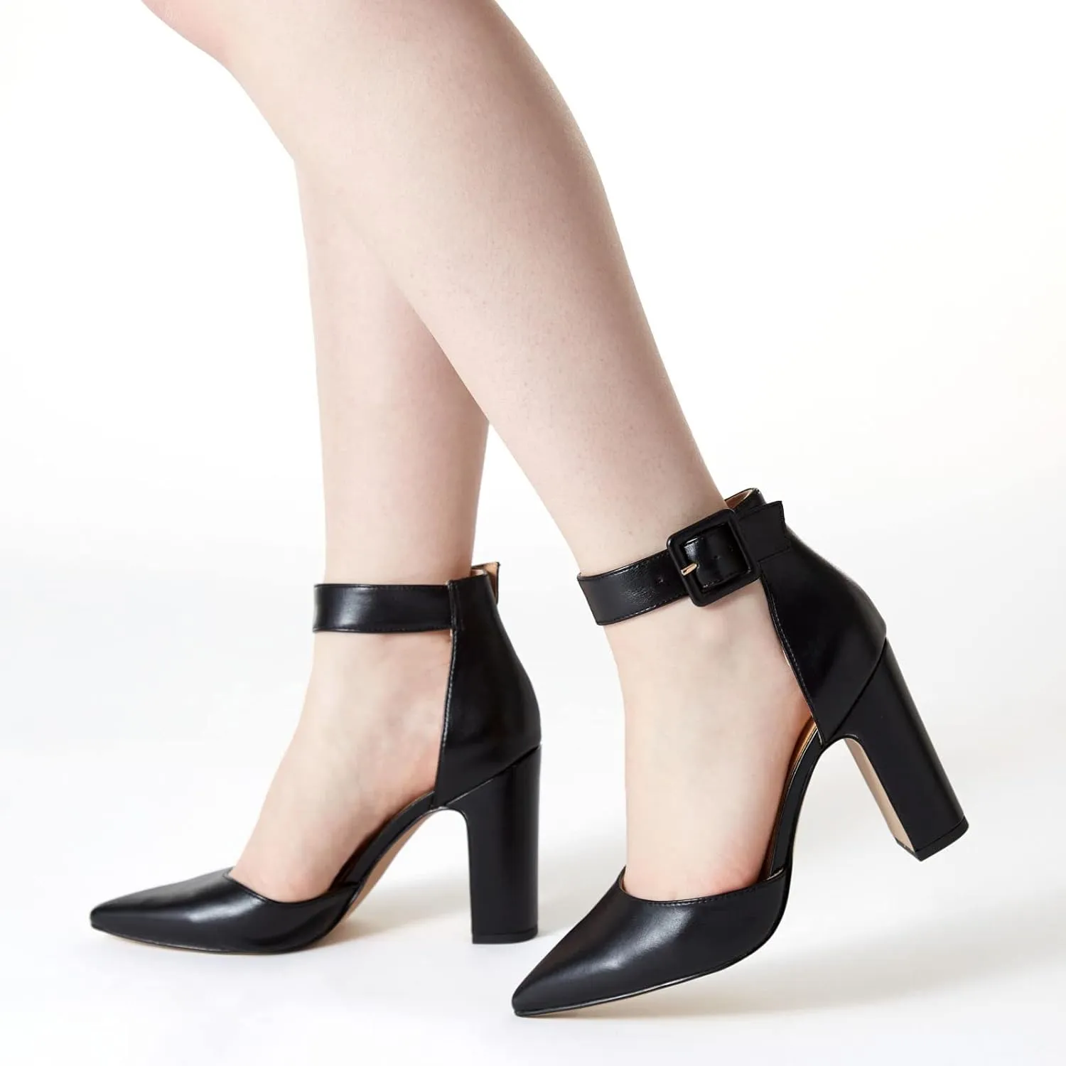 Michael By Michael Shannon Rosalie - Women's Closed Pointed Toe Block High Heel Ankle Strap Dress Sandals