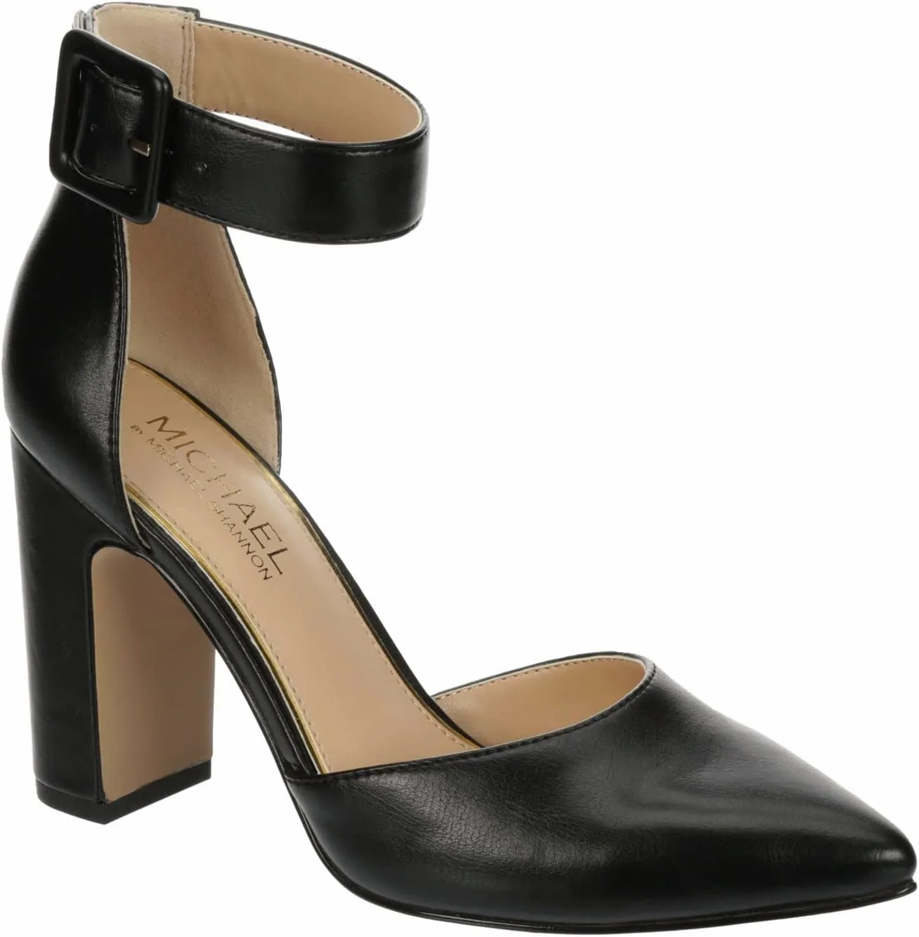 Michael By Michael Shannon Rosalie - Women's Closed Pointed Toe Block High Heel Ankle Strap Dress Sandals