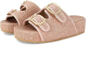 MICIFA Platform Sandals for Women Espadrille Wedges Summer Beach Sandals Comfortable Cute Woven Straw Crochet Sandals Shoes Casual Adjustable Double Buckle Strap Sandals