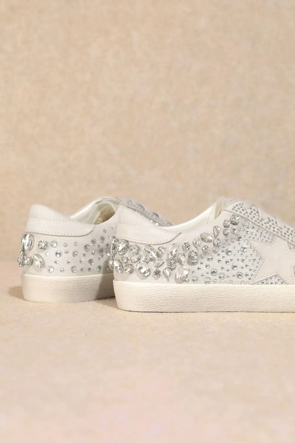Mi.iM Goldie Rubber Sole Lace-up Rhinestone Star Sneakers