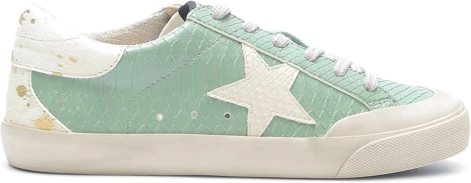 Mi.iM Sadie Rubber Sole Lace-up Leather Star Sneakers