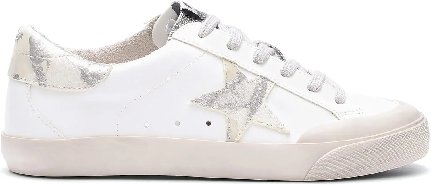 Mi.iM Sadie Rubber Sole Lace-up Leather Star Sneakers