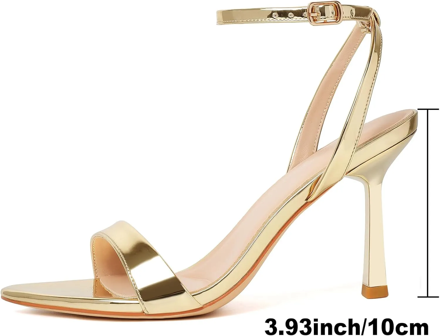 Mostrin Heels for Women Strappy Lace Up Ankle Strap Heels Pointed Open Toe Stiletto High Heeled Sandals for Prom, Party, Daily
