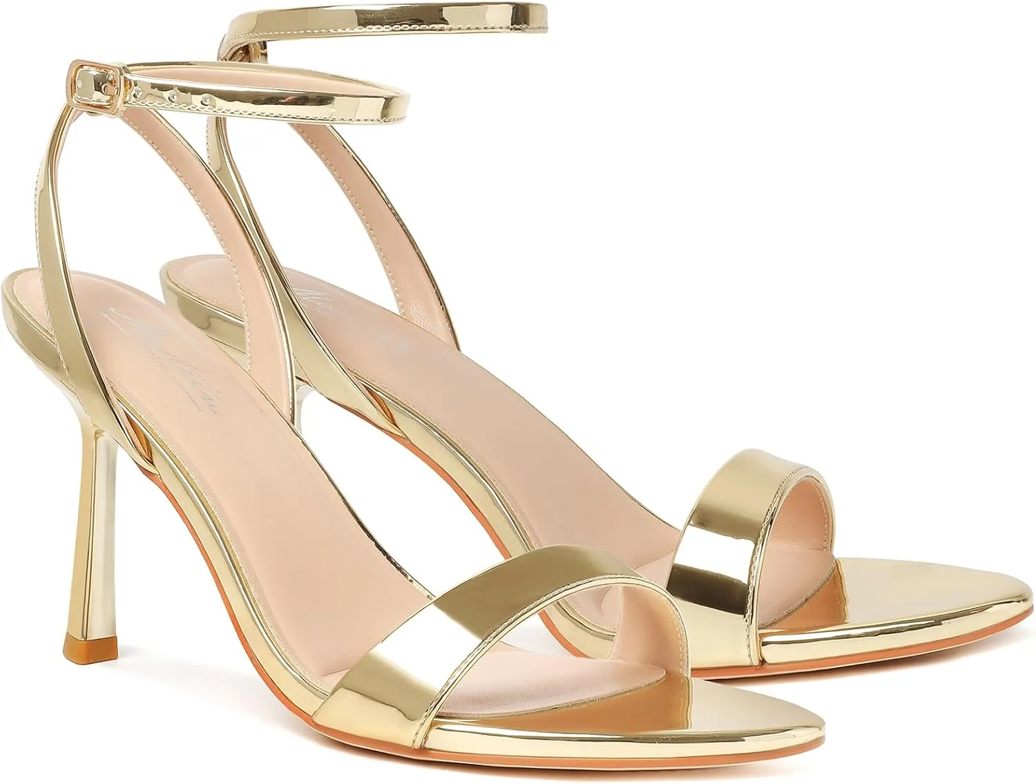 Mostrin Heels for Women Strappy Lace Up Ankle Strap Heels Pointed Open Toe Stiletto High Heeled Sandals for Prom, Party, Daily