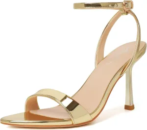 Mostrin Heels for Women Strappy Lace Up Ankle Strap Heels Pointed Open Toe Stiletto High Heeled Sandals for Prom, Party, Daily
