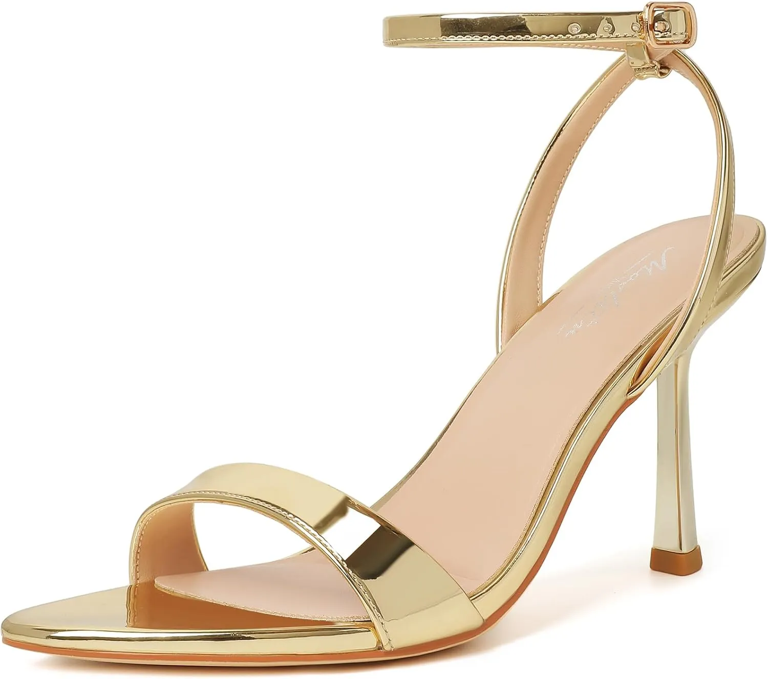 Mostrin Heels for Women Strappy Lace Up Ankle Strap Heels Pointed Open Toe Stiletto High Heeled Sandals for Prom, Party, Daily
