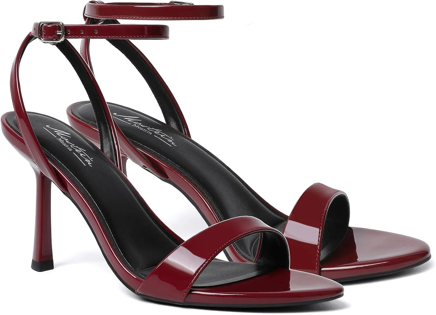 Mostrin Heels for Women Strappy Lace Up Ankle Strap Heels Pointed Open Toe Stiletto High Heeled Sandals for Prom, Party, Daily