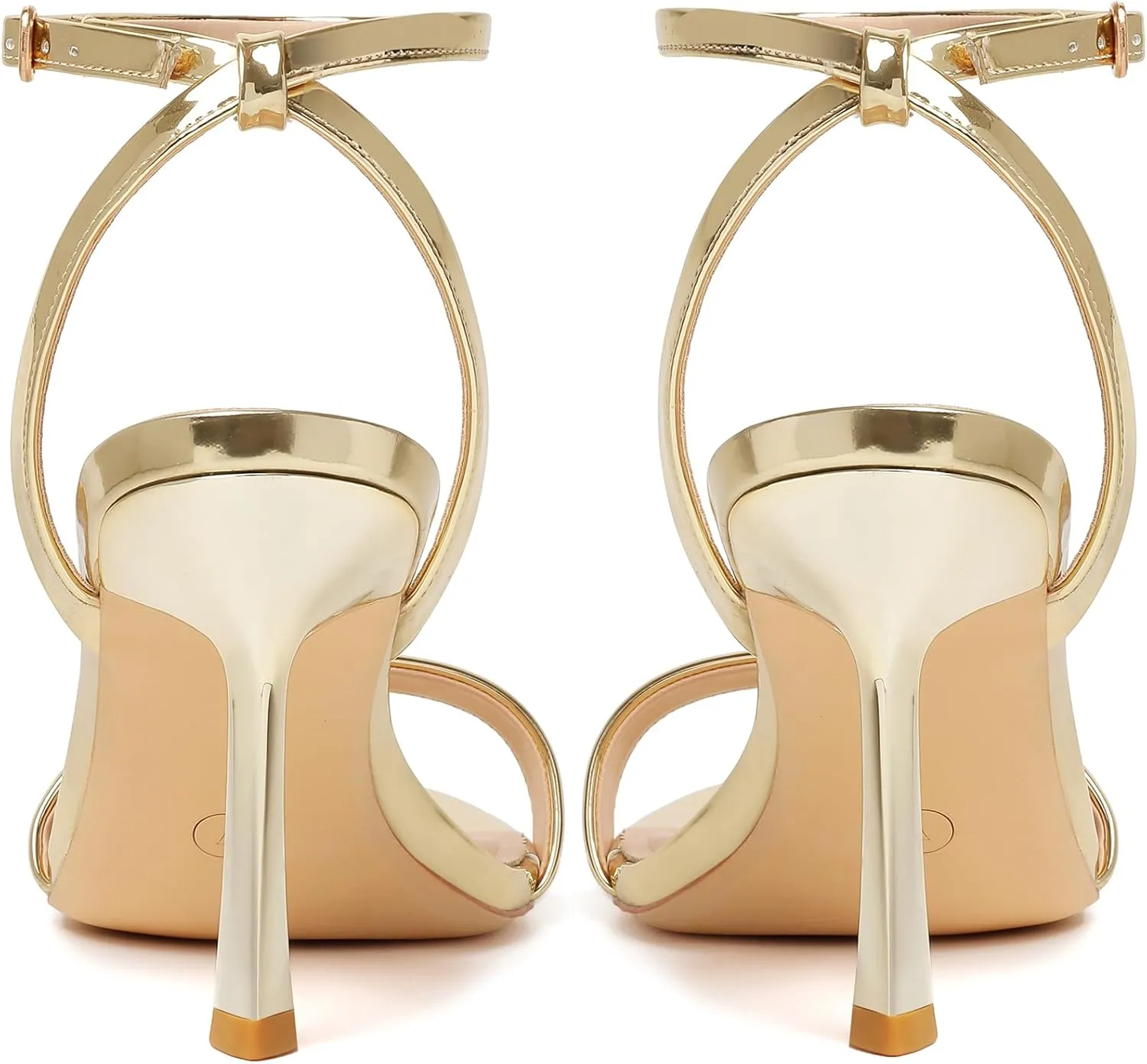Mostrin Heels for Women Strappy Lace Up Ankle Strap Heels Pointed Open Toe Stiletto High Heeled Sandals for Prom, Party, Daily