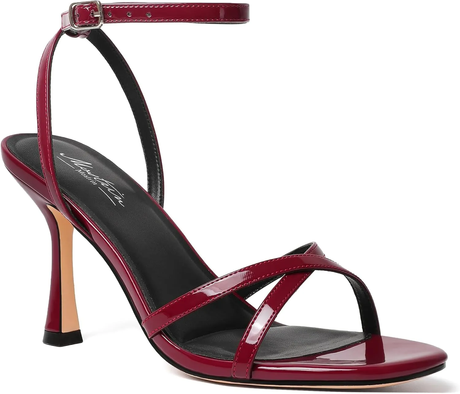 Mostrin Strappy Heels for Women Lace Up Ankle Strap Round Open Toe Stiletto High Heels Women's Heeled Sandals for Prom, Party, Daily