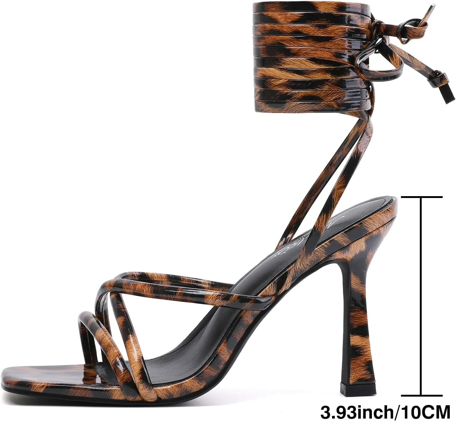 Mostrin Womens Sandals Strappy Heels for Women Lace Up Square Open Toe Heels Tie Up High Heeled Sandals for Prom, Party, Daily Wear