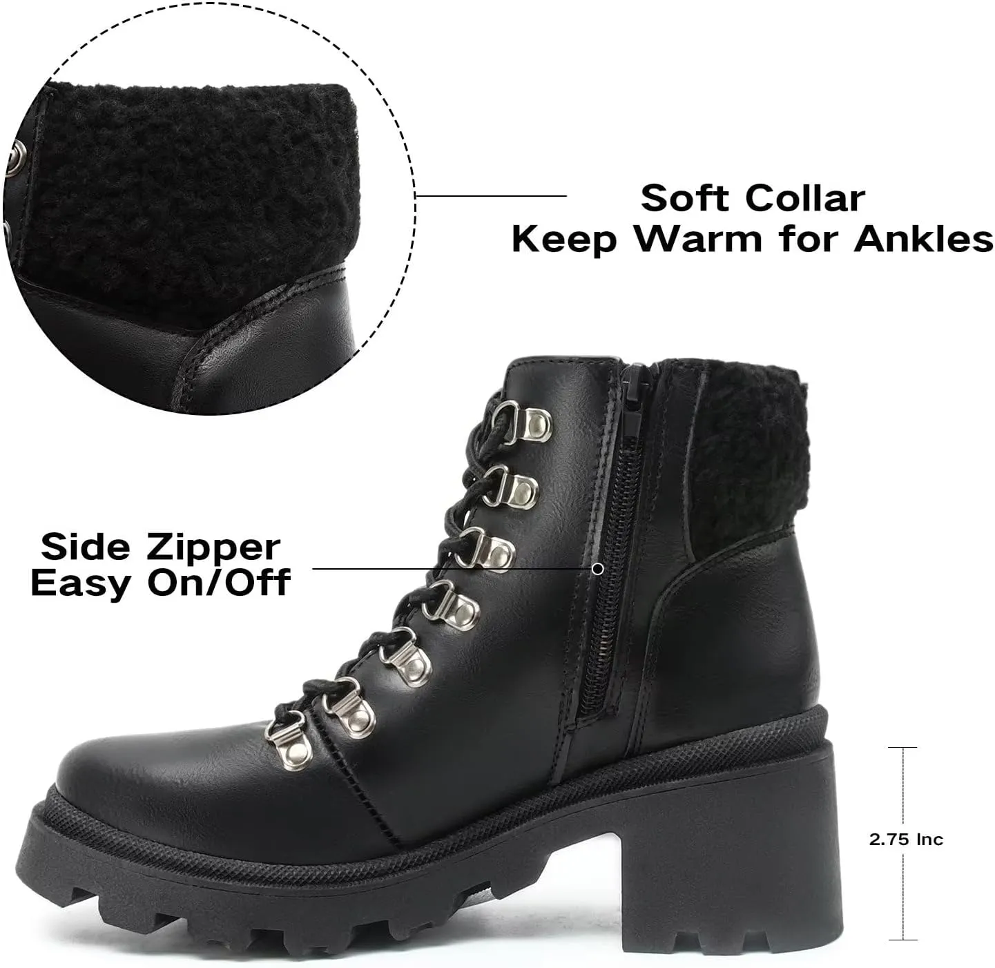 MUSSHOE Women's Winter Platform Snow Boots & Booties - Non Slip, Comfortable, Hunter Rain & Combat Boots for Women
