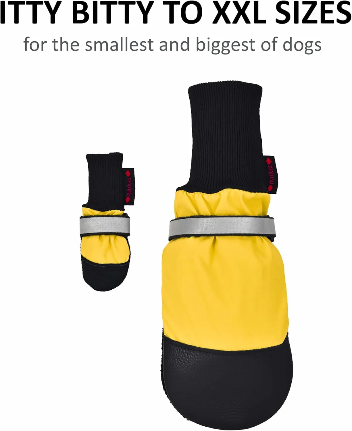 Muttluks, Original All-Weather Muttluks All-Season Dog Boots with Treated Leather Soles for Summer or Winter Weather - 4 Boots
