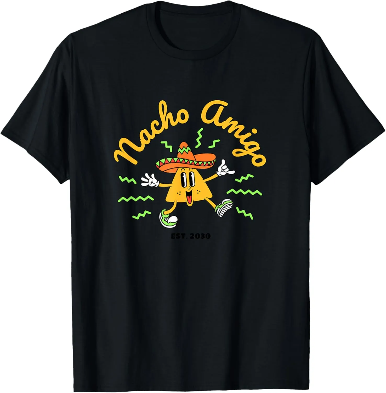 Nacho Amigo Sombrero Chip Character - Mexican Snack Mascot T-Shirt