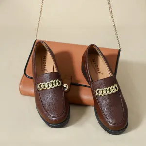 NICHE Women Brawny Buckle Loafers (Brown)