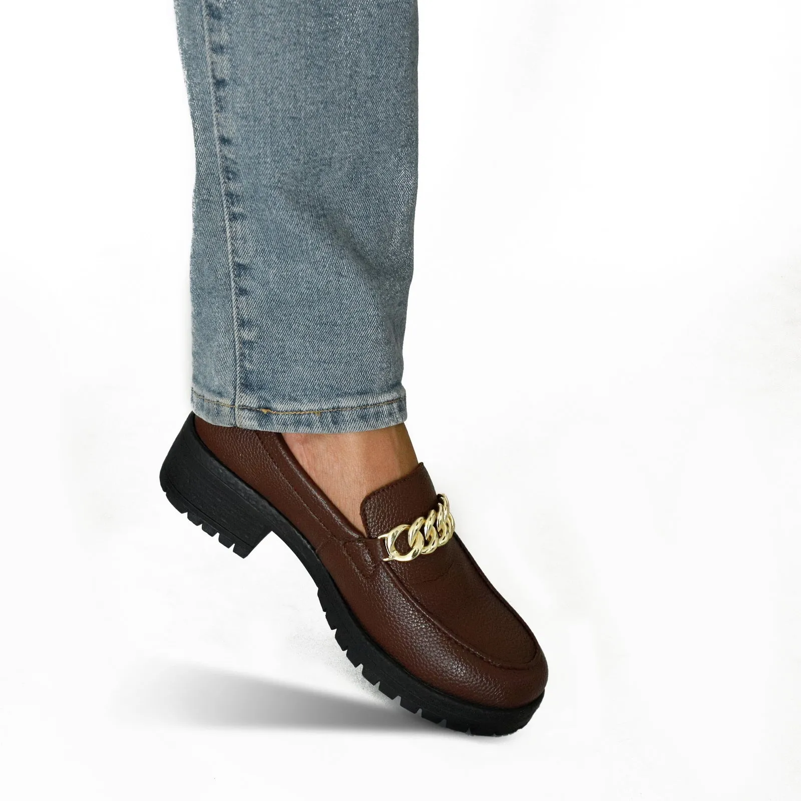 NICHE Women Brawny Buckle Loafers (Brown)
