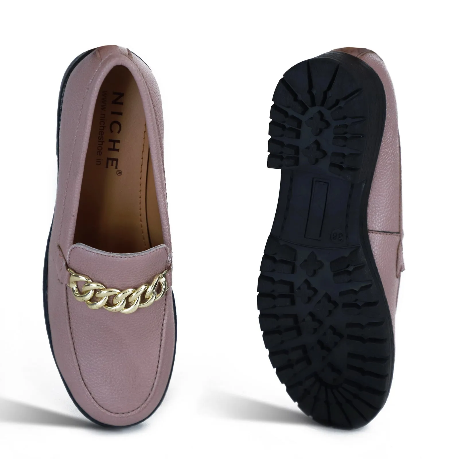 NICHE Women Brawny Buckle Loafers (Pink)