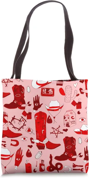occult cowboy wiccan cowgirl pink western witchcraft rodeo Tote Bag
