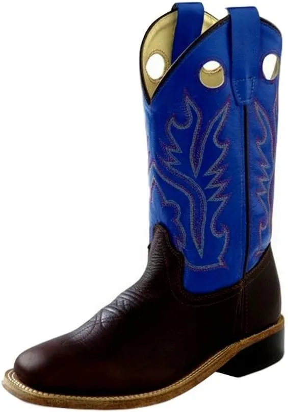 Old West Cowboy Boots Boys Leather Square 13.5 Child Thunder BSC1840