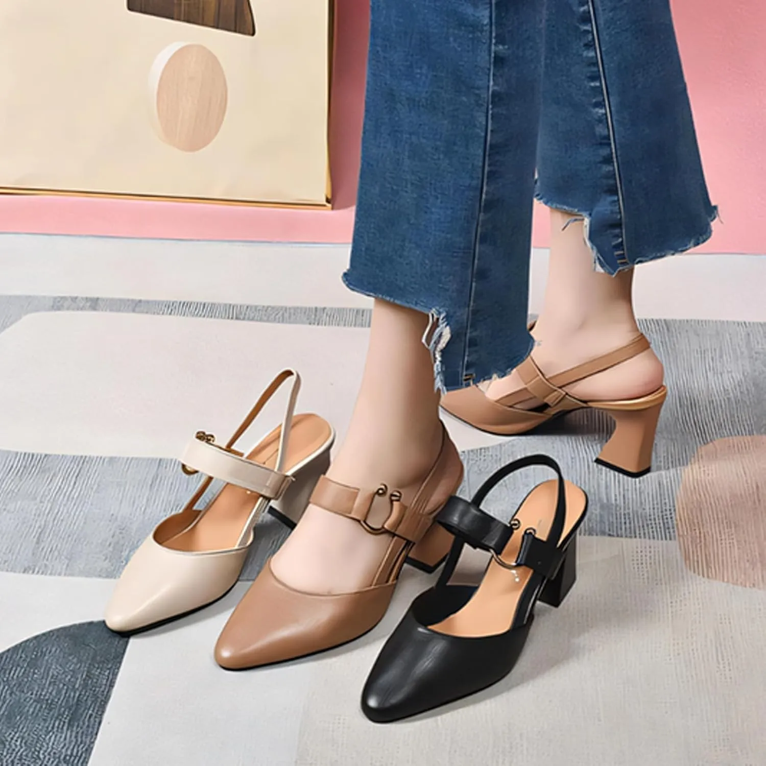 Orthopedic Sandals with Heels,Orthopedic High Heels for Women, Dressy Leather High Heels Orthopedic Shoes