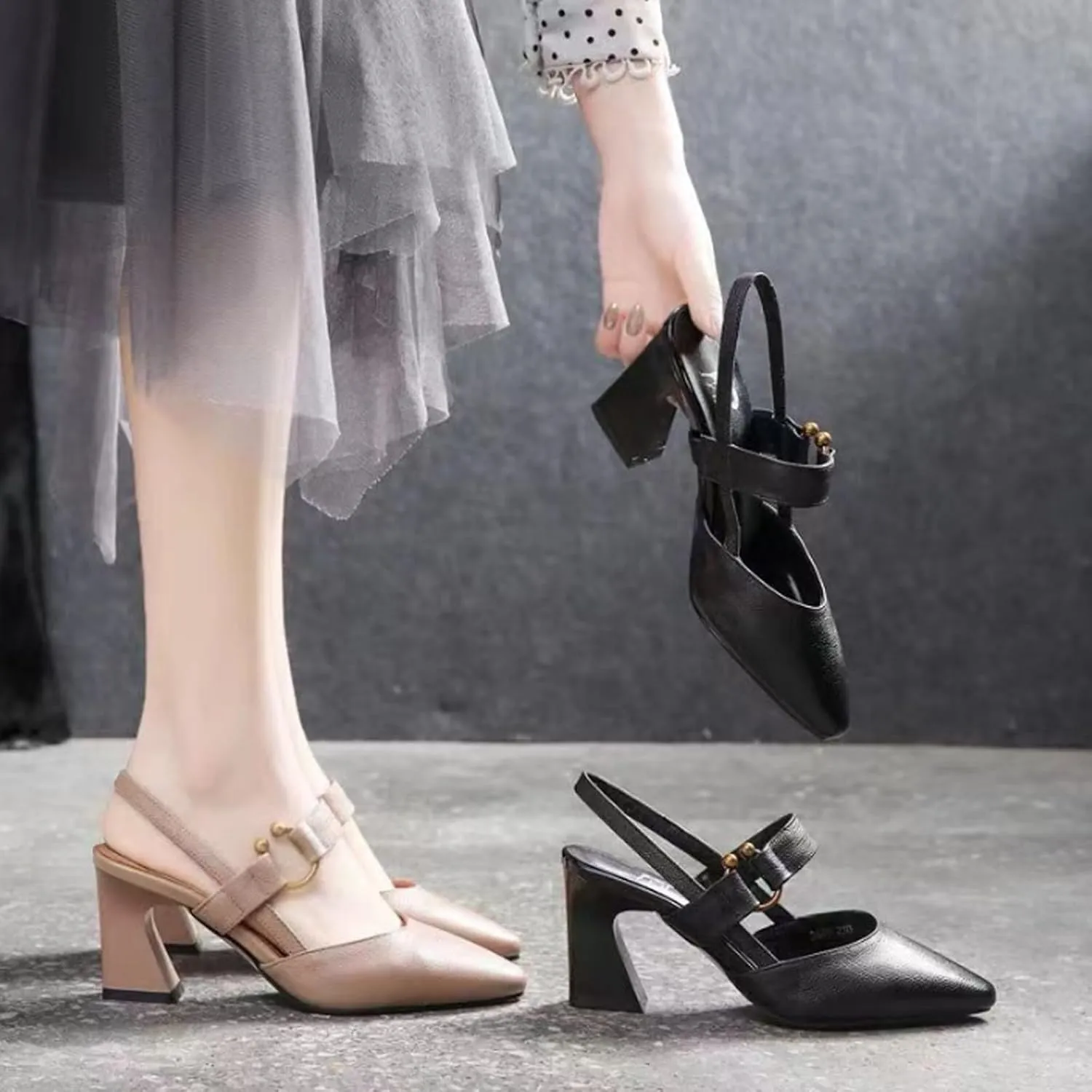 Orthopedic Sandals with Heels,Orthopedic High Heels for Women, Dressy Leather High Heels Orthopedic Shoes